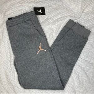 Air Jordan Jumpman Sweatpants Gray Joggers XL Gold
